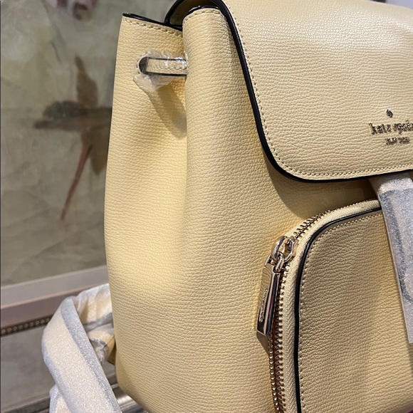 Kate Spade Kristi Medium Flap Butter Yellow Backpack NWT - Picture 10 of 12